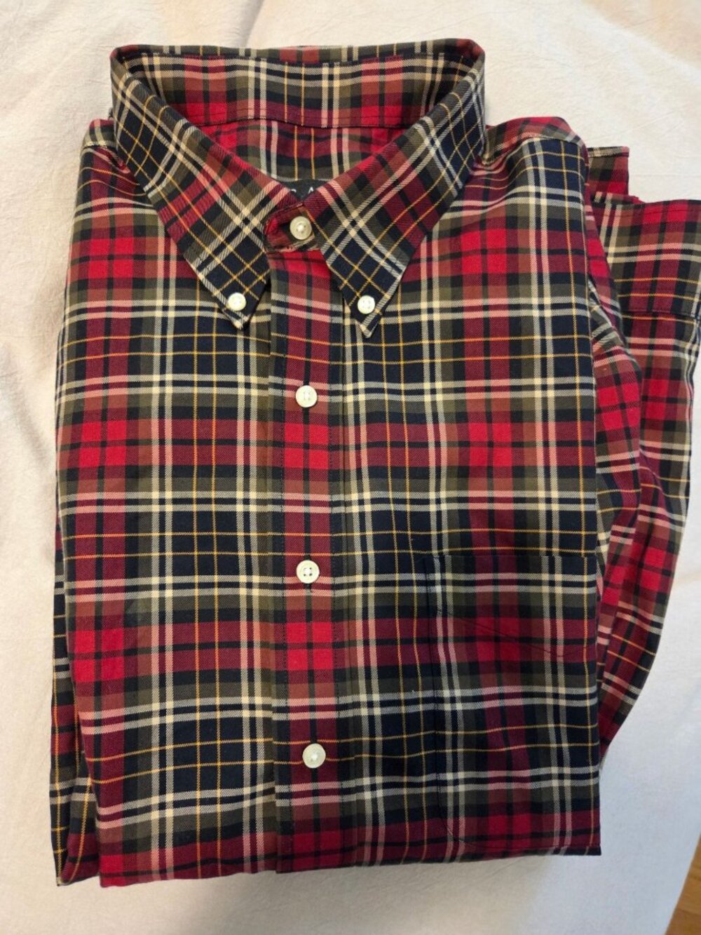 Mens Jos. A. Bank Travelers Collection Shirt XXL Red Plaid Button-Up Cotton - Picture 6 of 6